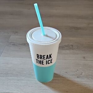 kate spade Aqua and White Tumbler